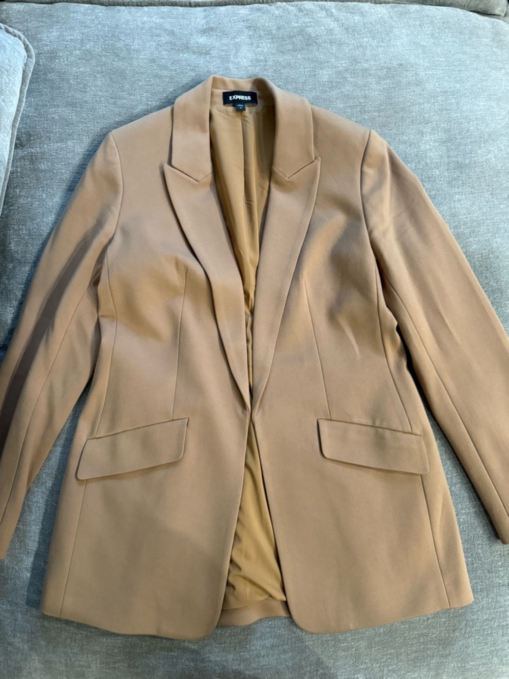 Express Tan Notched Lapel Blazer